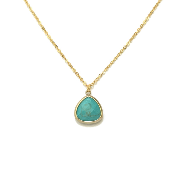 Gold plated Turquoise Howlite Necklace