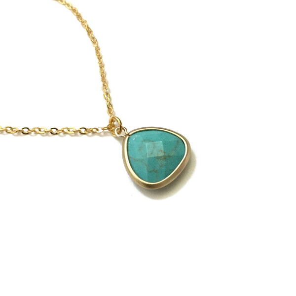 Gold plated Turquoise Howlite Necklace