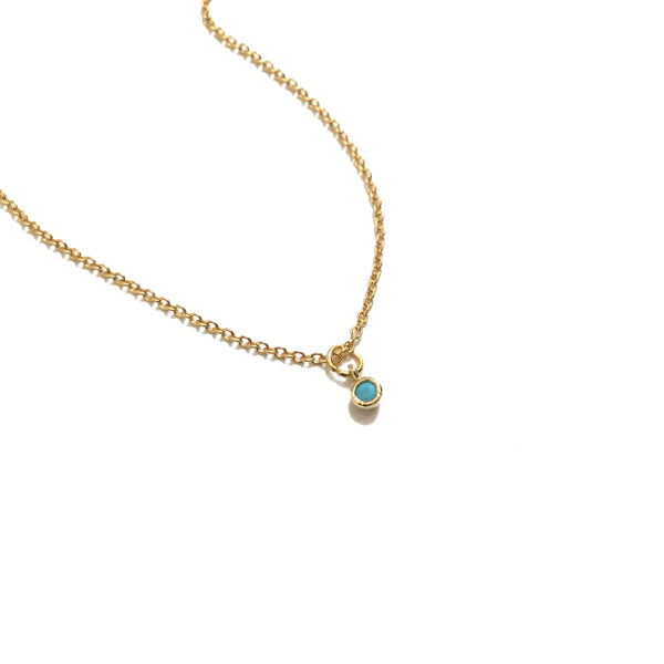 tiny turquoise drop necklace