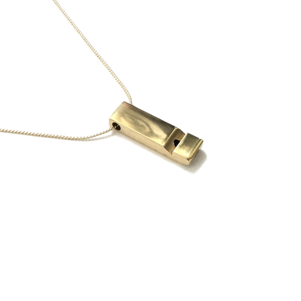 Medium Brass Whistle Necklace