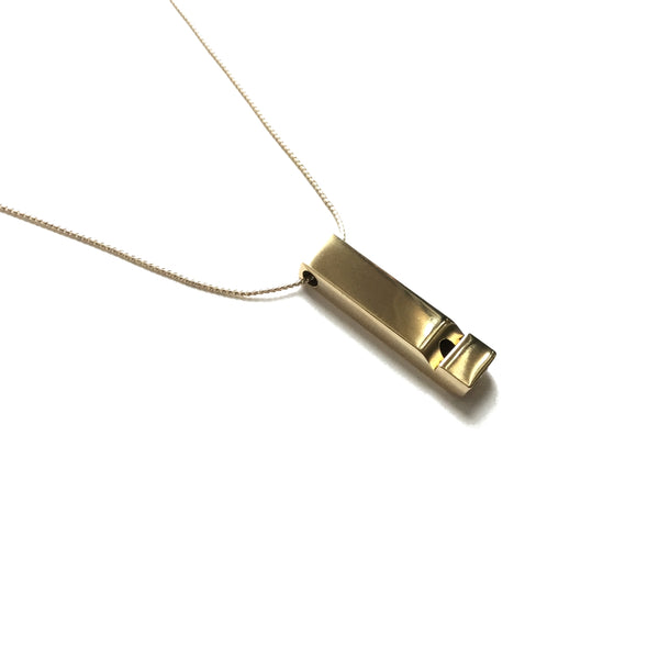 Large Brass Whistle Necklace